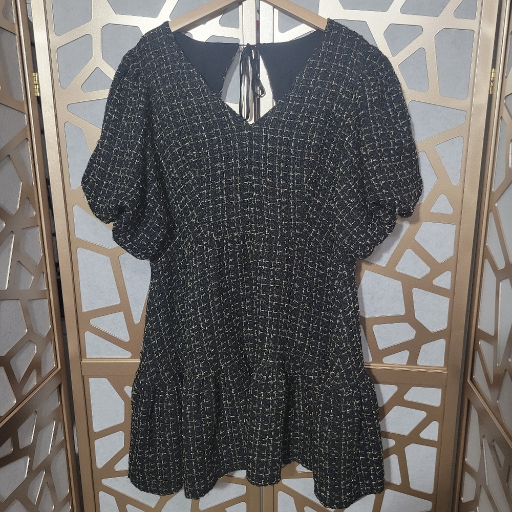 NWT SUGARLIPS Cindy Gold & Black Baby Doll Dress